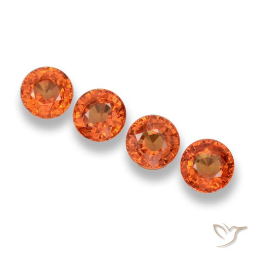 2.25ctw Natural Naranja medio Zafiro, Redondo, VVS-VS
