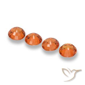 Gemas de Zafiro Naranja medio natural de 2.25 ct, Redondo, VVS-VS