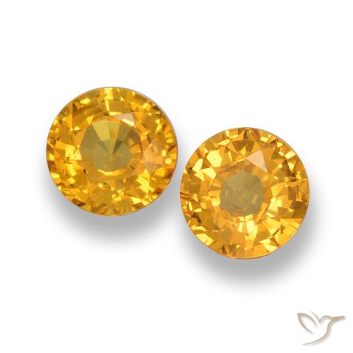1.28ctw Natural Dorado medio Zafiro, Redondo, VVS-VS
