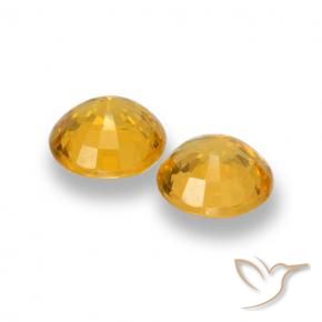 Gemas de Zafiro Dorado medio natural de 1.28 ct, Redondo, VVS-VS