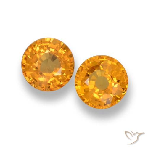 1.27ctw Natural Dorado naranja intenso Zafiro, Redondo, VVS-VS