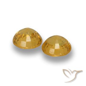Gemas de Zafiro Dorado oscuro natural de 1.35 ct, Redondo, VVS-VS