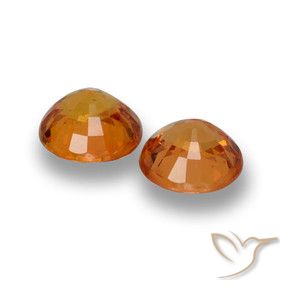 Gemas de Zafiro Naranja medio natural de 1.39 ct, Redondo, VVS-VS