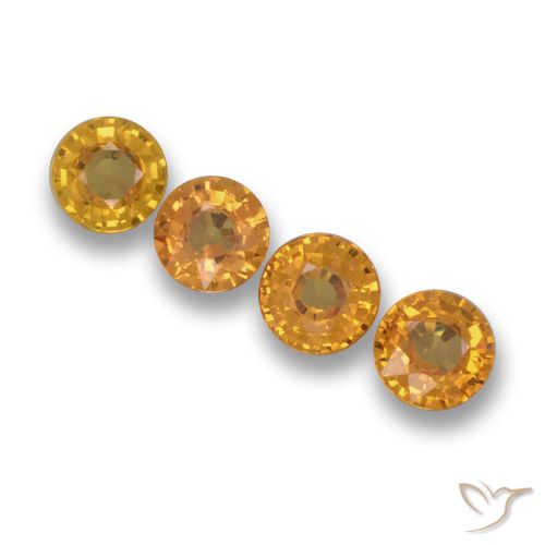 2.34ctw Natural Dorado naranja intenso Zafiro, Redondo, VVS-VS