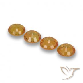 Gemas de Zafiro Dorado naranja intenso natural de 2.34 ct, Redondo, VVS-VS