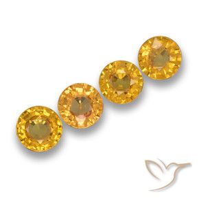 Gemas de Zafiro Naranja dorado intenso natural de 2.15 ct, Redondo, VVS-VS