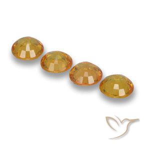 Gemas de Zafiro Naranja dorado intenso natural de 2.15 ct, Redondo, VVS-VS