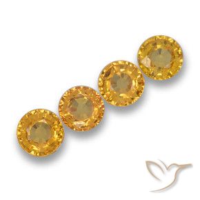 Gemas de Zafiro Naranja claro medio natural de 2.39 ct, Redondo, VVS-VS