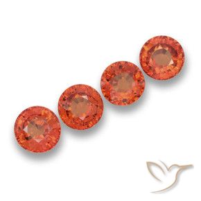 Gemas de Zafiro Naranja medio natural de 2.46 ct, Redondo, VVS-VS