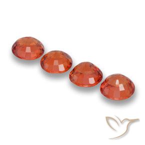 Gemas de Zafiro Naranja medio natural de 2.46 ct, Redondo, VVS-VS