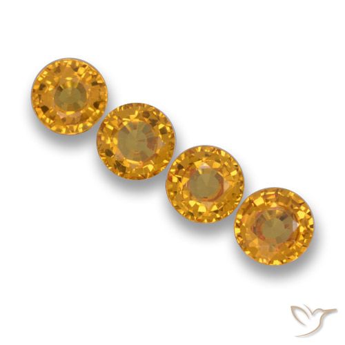 2.20ctw Natural Dorado naranja intenso Zafiro, Redondo, VVS-VS