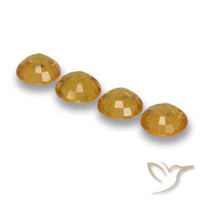Gemas de Zafiro Dorado naranja intenso natural de 2.20 ct, Redondo, VVS-VS