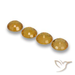 Gemas de Zafiro Naranja claro medio natural de 2.33 ct, Redondo, VVS-VS