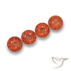 Gemas de Zafiro Naranja rojizo natural de 2.30 ct, Redondo, VVS-VS