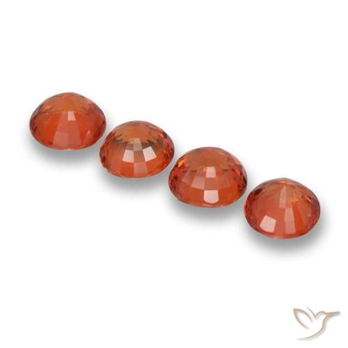 Gemas de Zafiro Naranja cálido natural de 2.66 ct, Redondo, VVS-VS