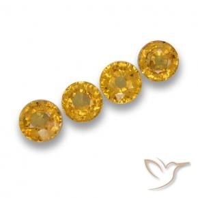 Gemas de Zafiro Naranja dorado intenso natural de 2.40 ct, Redondo, VVS-VS
