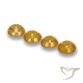 Gemas de Zafiro Naranja dorado intenso natural de 2.40 ct, Redondo, VVS-VS