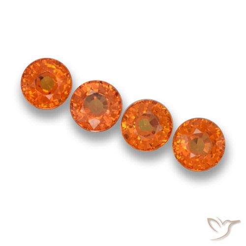 2.67ctw Natural Naranja oscuro Zafiro, Redondo, VVS-VS