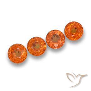 Gemas de Zafiro Naranja oscuro natural de 2.67 ct, Redondo, VVS-VS