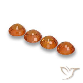 Gemas de Zafiro Naranja oscuro natural de 2.67 ct, Redondo, VVS-VS