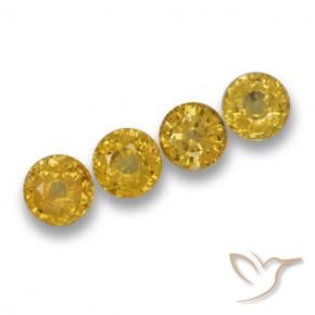 Gemas de Zafiro Amarillo púrpura natural de 2.79 ct, Redondo, VVS-VS