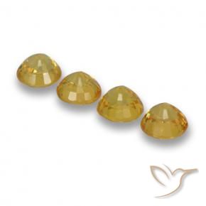 Gemas de Zafiro Amarillo púrpura natural de 2.79 ct, Redondo, VVS-VS