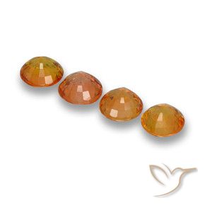 Gemas de Zafiro Naranja claro natural de 2.35 ct, Redondo, VVS-VS