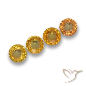 Gemas de Zafiro Naranja dorado natural de 2.17 ct, Redondo, VVS