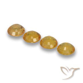 Gemas de Zafiro Naranja dorado natural de 2.17 ct, Redondo, VVS