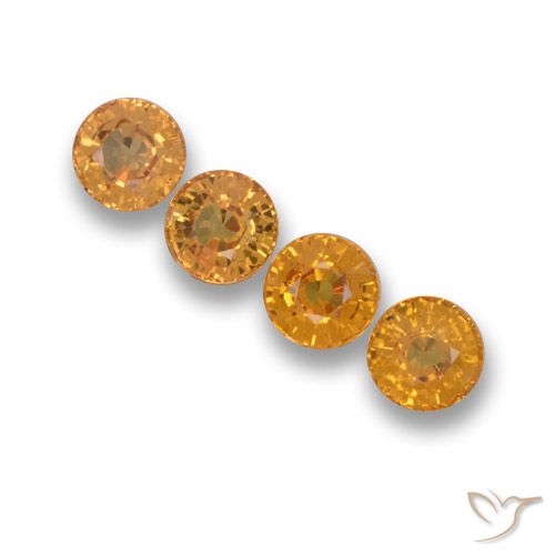 2.11ctw Natural Naranja miel Zafiro, Redondo, VVS-VS
