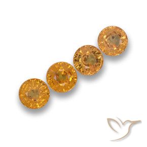 Gemas de Zafiro Naranja miel natural de 2.11 ct, Redondo, VVS-VS