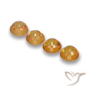 Gemas de Zafiro Naranja miel natural de 2.11 ct, Redondo, VVS-VS