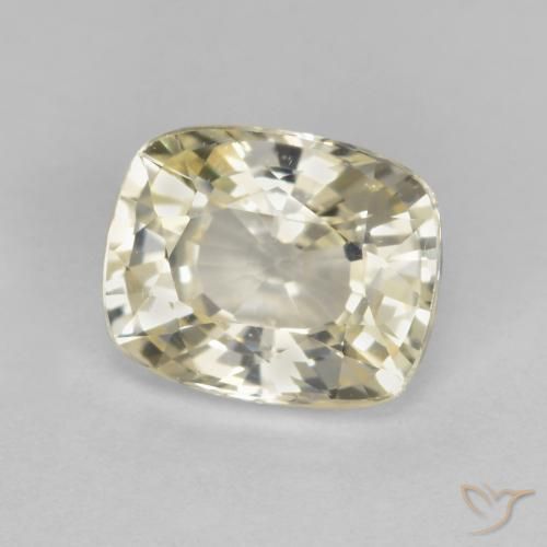 1.24ct Natural Amarillo claro Zafiro, Forma Cojín, VVS-VS