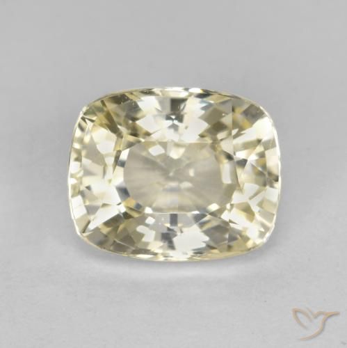 Zafiro Amarillo claro natural de 1.24 ct, Forma Cojín, VVS-VS