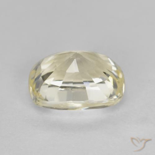 Zafiro Amarillo claro natural de 1.24 ct, Forma Cojín, VVS-VS