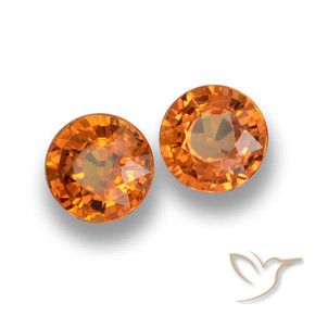 Gemas de Zafiro Naranja amarillento natural de 1.23 ct, Redondo, VVS-VS