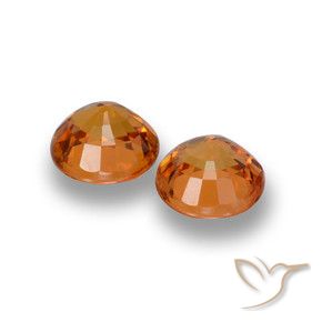 Gemas de Zafiro Naranja amarillento natural de 1.23 ct, Redondo, VVS-VS