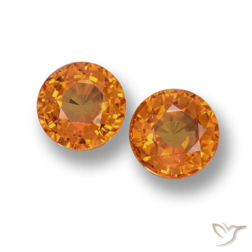 1.23ctw Natural Naranja medio Zafiro, Redondo, VVS-VS