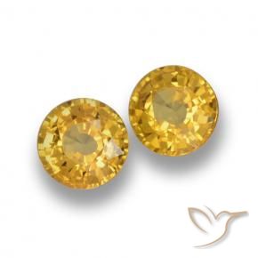 Gemas de Zafiro Dorado natural de 1.14 ct, Redondo, VVS-VS