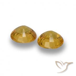 Gemas de Zafiro Dorado natural de 1.14 ct, Redondo, VVS-VS