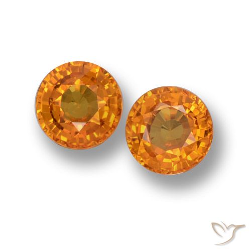 1.11ctw Natural Naranja medio Zafiro, Redondo, VVS-VS