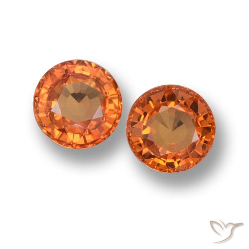 1.25ctw Natural Naranja medio Zafiro, Redondo, VVS-VS
