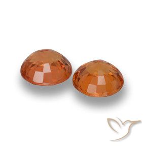 Gemas de Zafiro Naranja medio natural de 1.25 ct, Redondo, VVS-VS