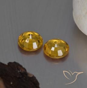 Gemas de Zafiro Naranja dorado natural de 1.07 ct, Redondo, VVS