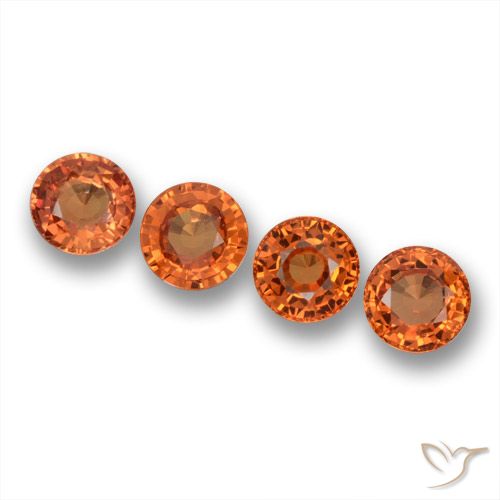 2.36ctw Natural Naranja oscuro Zafiro, Redondo, VVS-VS