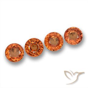 Gemas de Zafiro Naranja oscuro natural de 2.36 ct, Redondo, VVS-VS