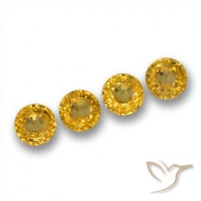 Gemas de Zafiro Dorado oscuro natural de 2.23 ct, Redondo, VVS-VS