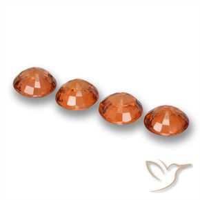 Gemas de Zafiro Naranja rojizo natural de 2.37 ct, Redondo, VVS-VS