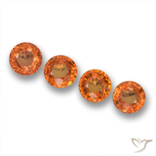 2.42ctw Natural Naranja claro Zafiro, Redondo, VVS-VS
