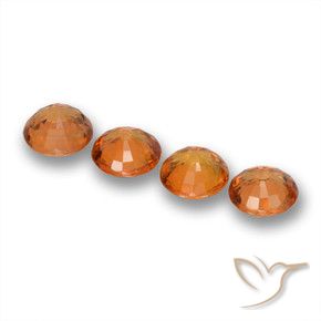 Gemas de Zafiro Naranja claro natural de 2.42 ct, Redondo, VVS-VS
